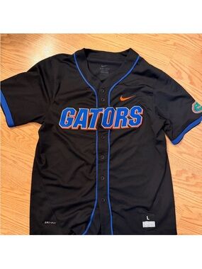 Nike Florida Gators Black Baseball Jersey with Orange & Royal Blue